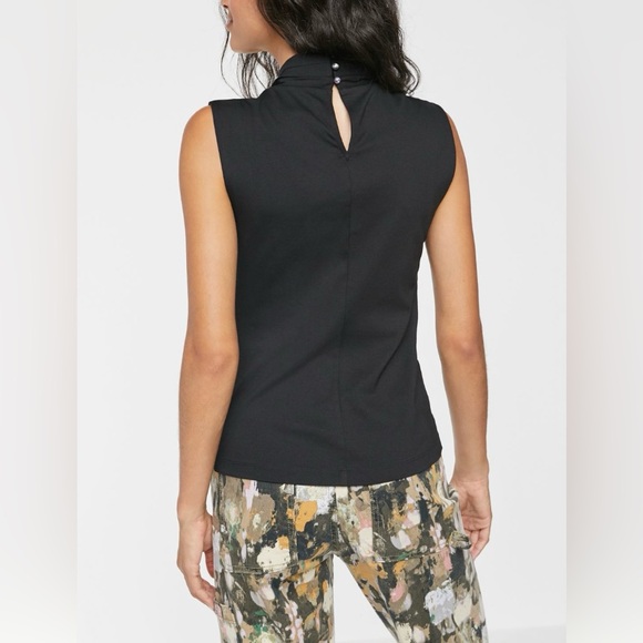 EUC Anthropologie Viola Draped Black Sleeveless Wrapped Shawl Neck Top Size XSP - Picture 2 of 15